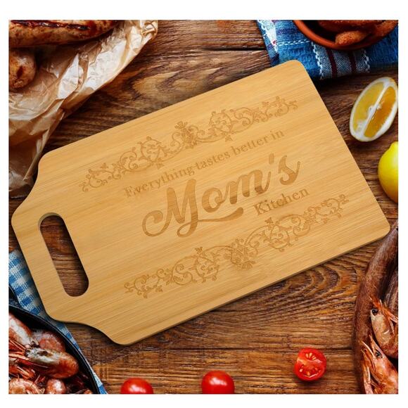 Cutting Board, Bamboo Cutting Board for Mom 15.3"L x 7.5"W x 0.4" - Picture 4 of 6